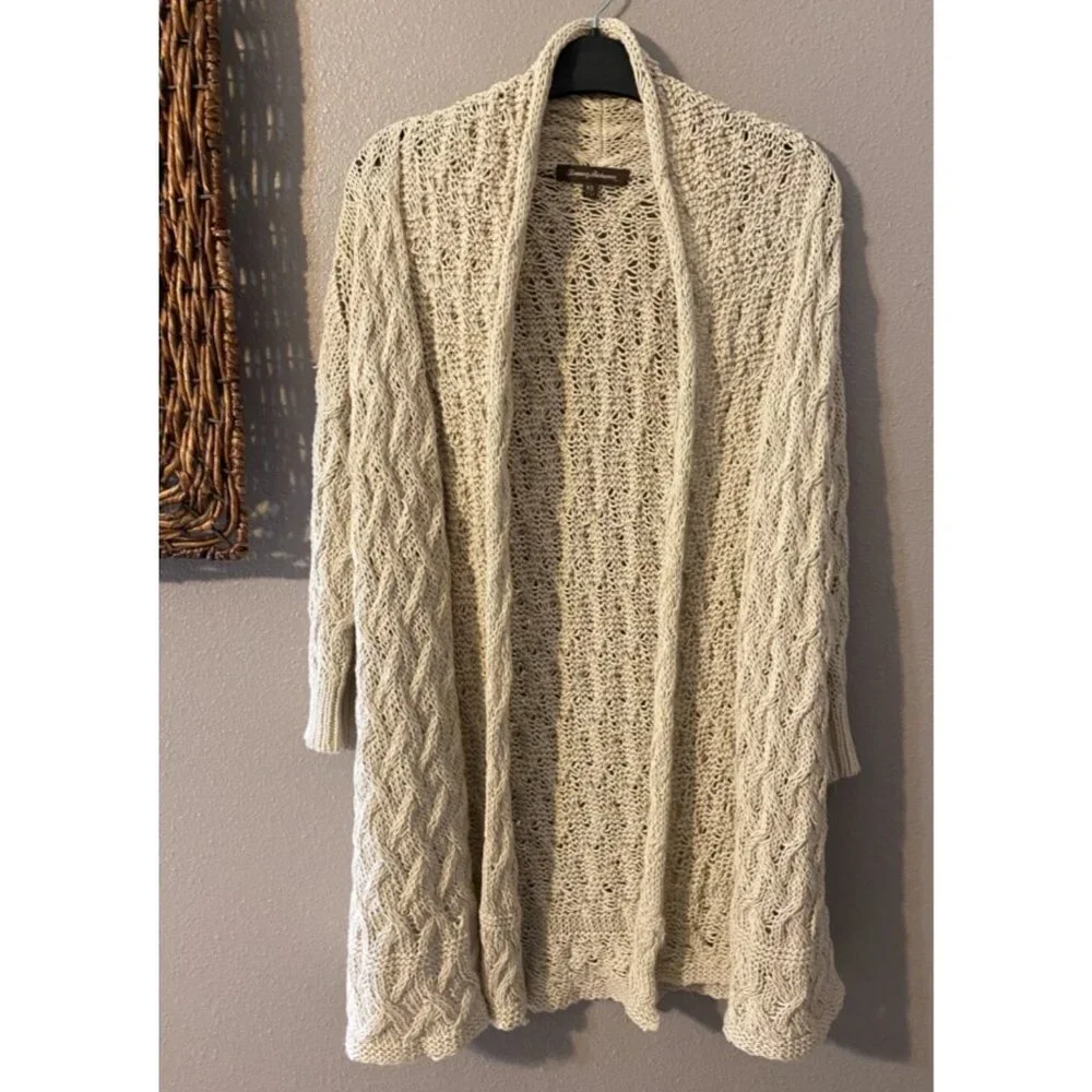Tommy Bahama Womens Cardigan Sweater Light Brown Extra Small XS Linen Cotton - Picture 5 of 6